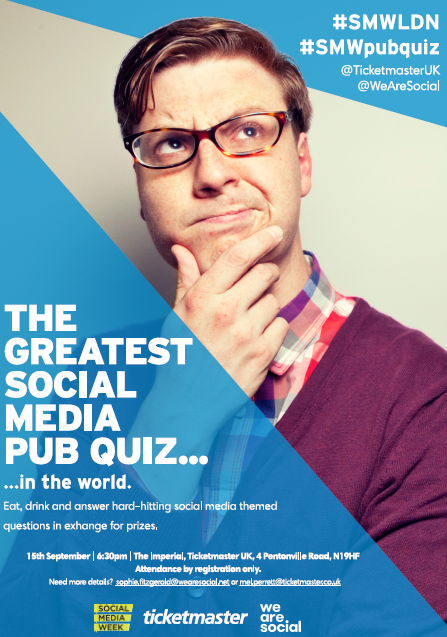 #hashtags at the ready for the Greatest Social Media Pub Quiz In The World