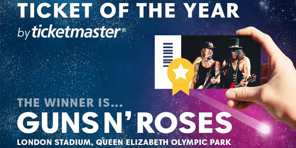 Guns N’ Roses named UK’s Ticket of the Year 2017
