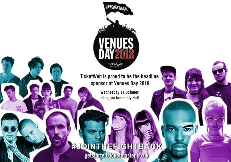 TicketWeb is proud to be the headline sponsor of Venues Day 2018.
